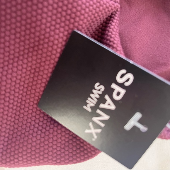 Spanx pique longline flounce swim top mulberry 1X - Picture 7 of 7